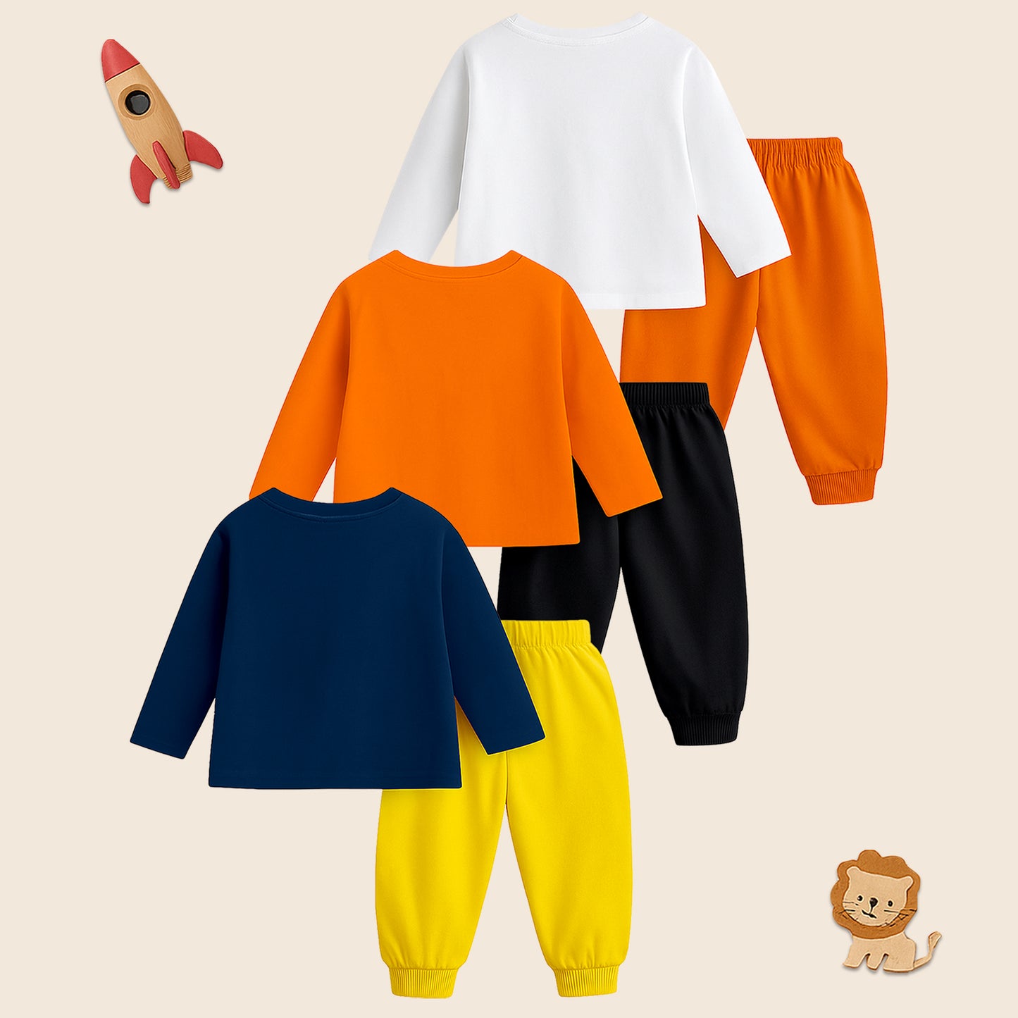 Kuchipoo Boys Regular Fit T-Shirts and Pyjamas Set