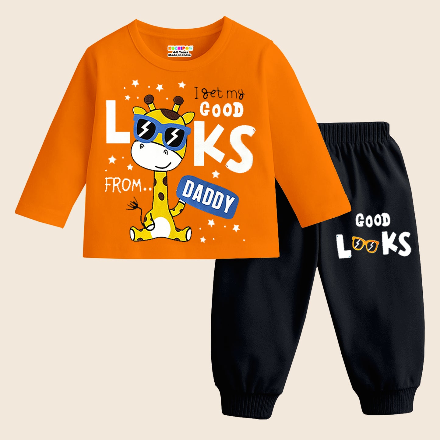 Kuchipoo Boys Regular Fit T-Shirts and Pyjamas Set