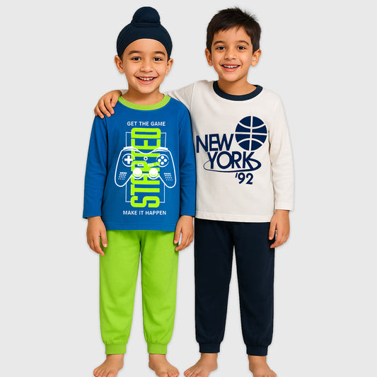 KUCHIPOO Baby Boys T-Shirts and Pyjamas Set