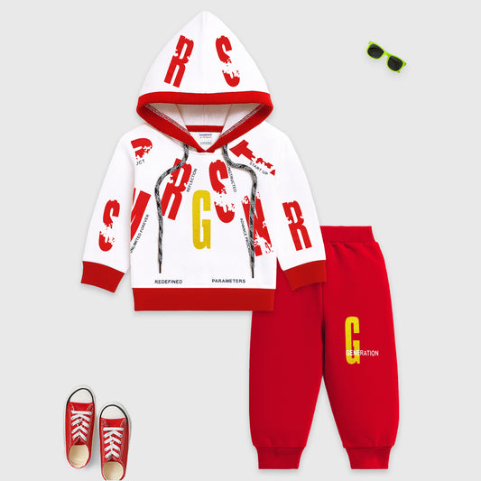 Kuchipoo 100% Cotton Boys Winterwear Hoodie and Trackpant Set