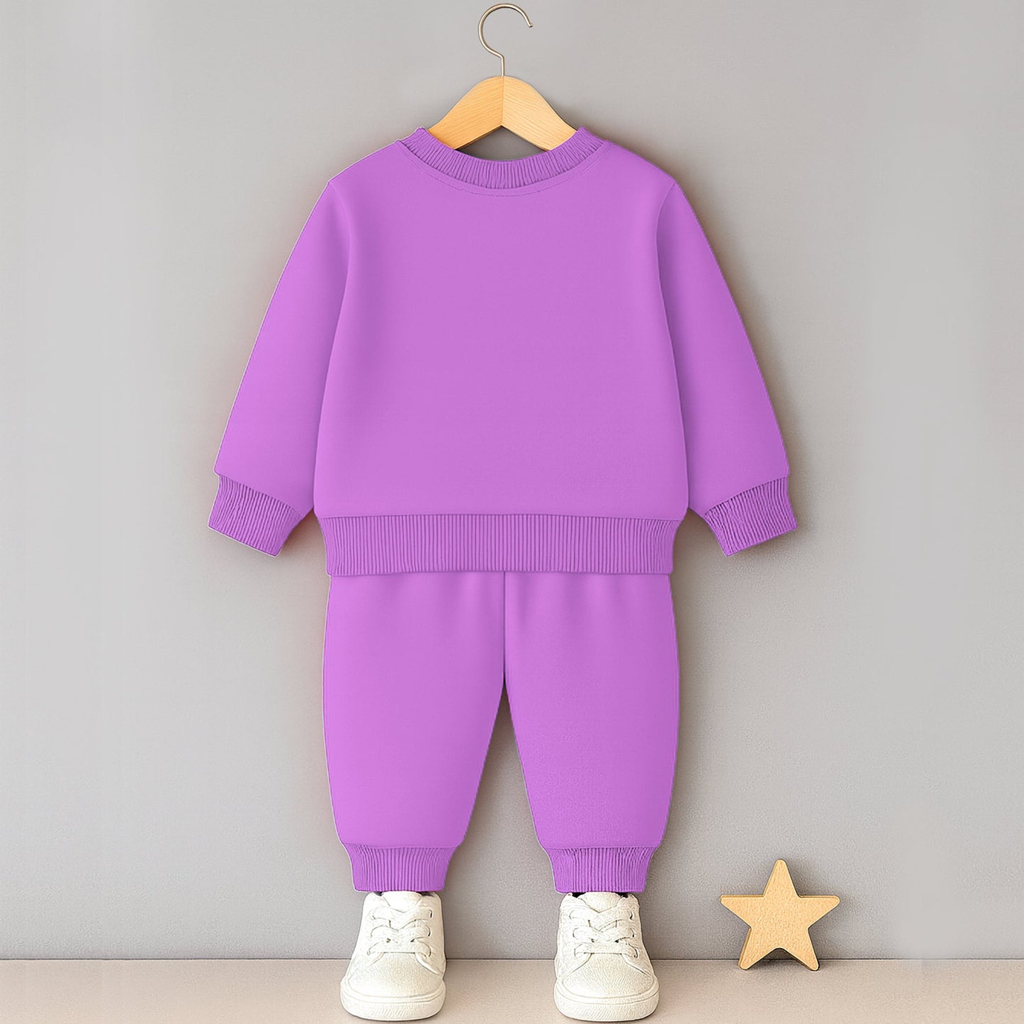 Kuchipoo Girls Winterwear Sweatshirt and Trackpant Set With Pocket