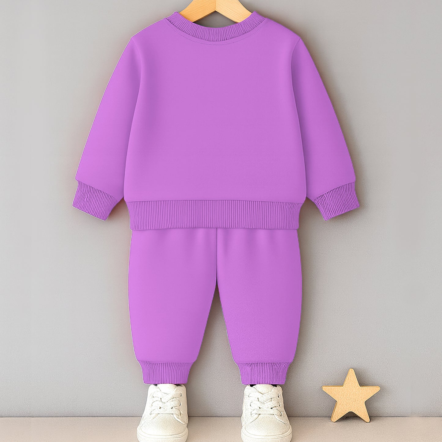 Kuchipoo Girls Winterwear Sweatshirt and Trackpant Set With Pocket