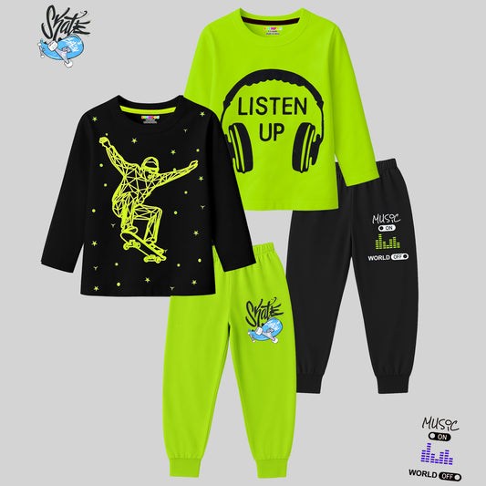 KUCHIPOO Boys T-Shirts and Pyjamas Set