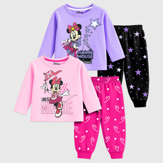 Kuchipoo © Disney Girls Regular Fit Cotton T-Shirts and Pyjamas Set