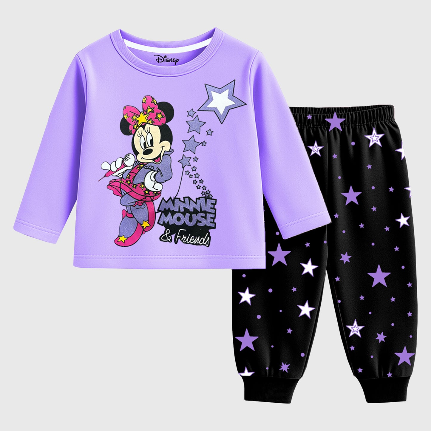 Kuchipoo © Disney Girls Regular Fit Cotton T-Shirts and Pyjamas Set