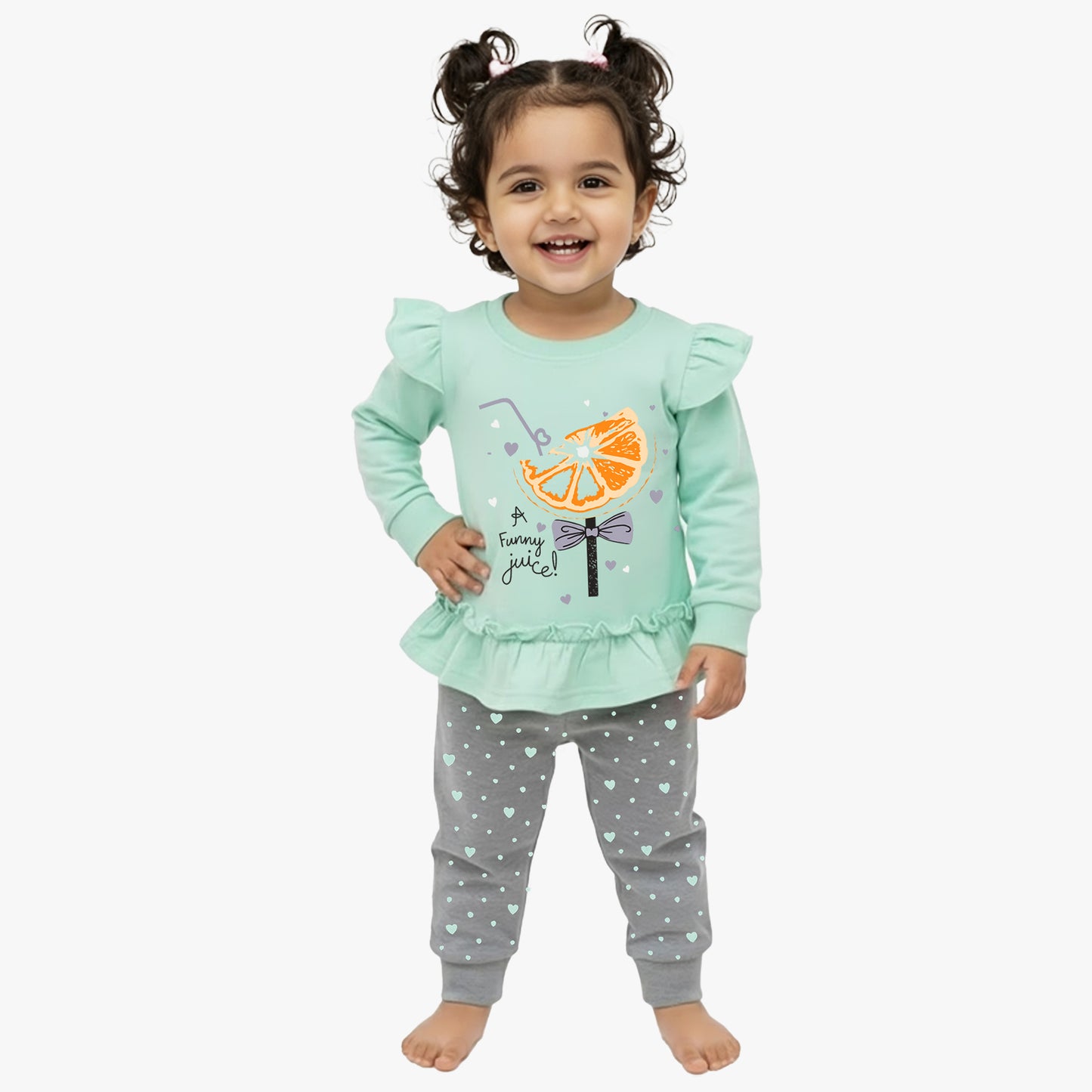Kuchipoo Girls 100% Cotton Frock Style Top & Pajama Set â€“ Pack of 2
