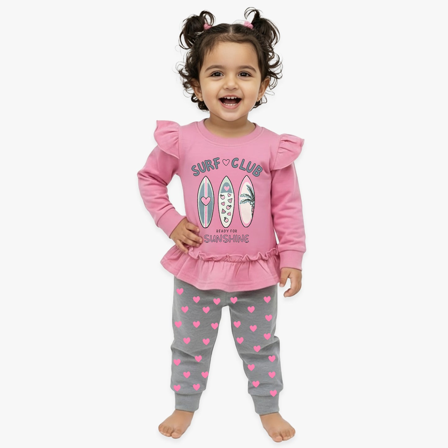 Kuchipoo Girls 100% Cotton Frock Style Top & Pajama Set â€“ Pack of 2
