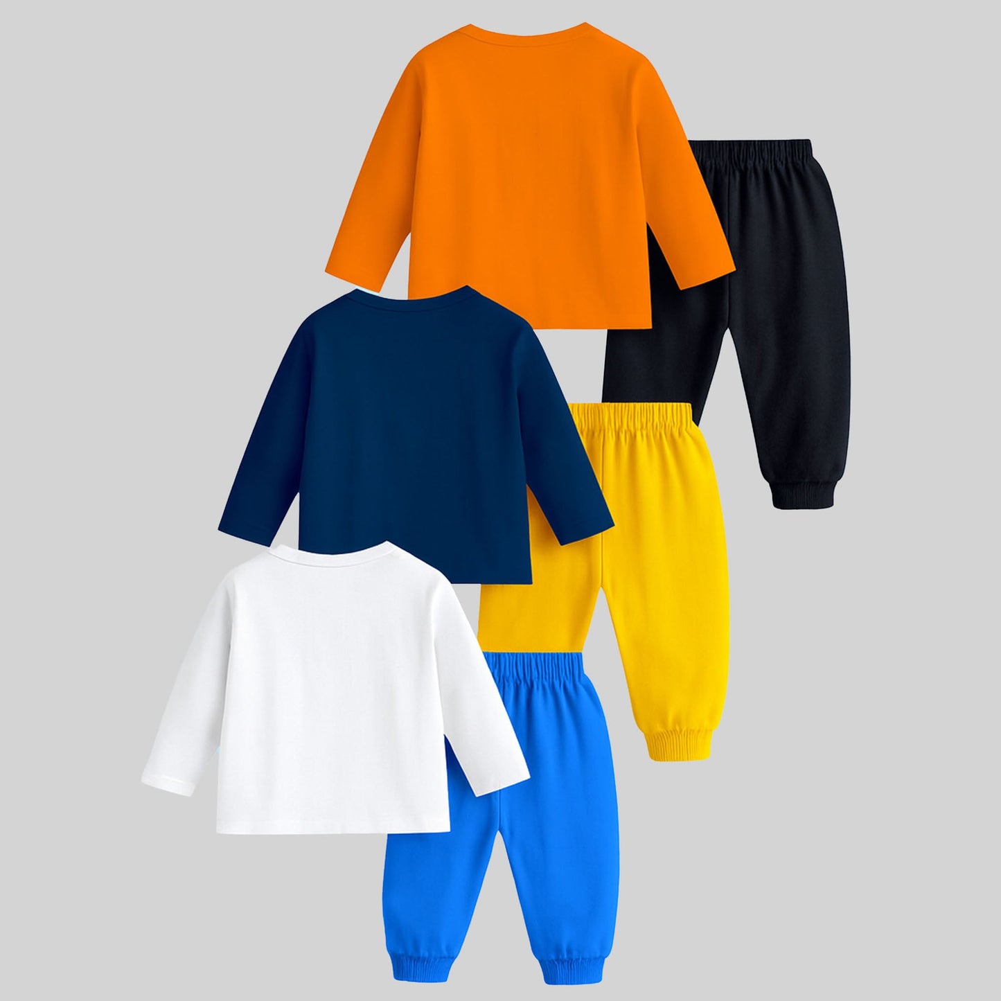 Kuchipoo Boys Regular Fit Cotton T-Shirts and Pyjamas Clothing Set-Pack of 3