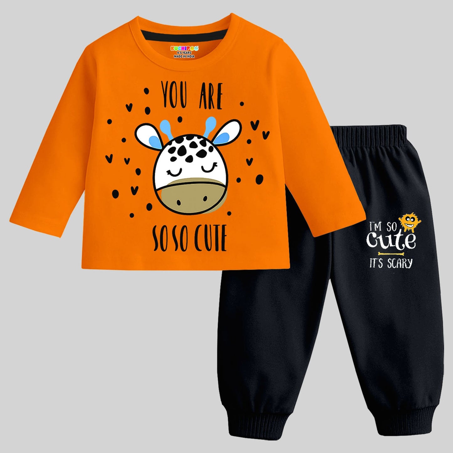 Kuchipoo Boys Regular Fit Cotton T-Shirts and Pyjamas Clothing Set-Pack of 3