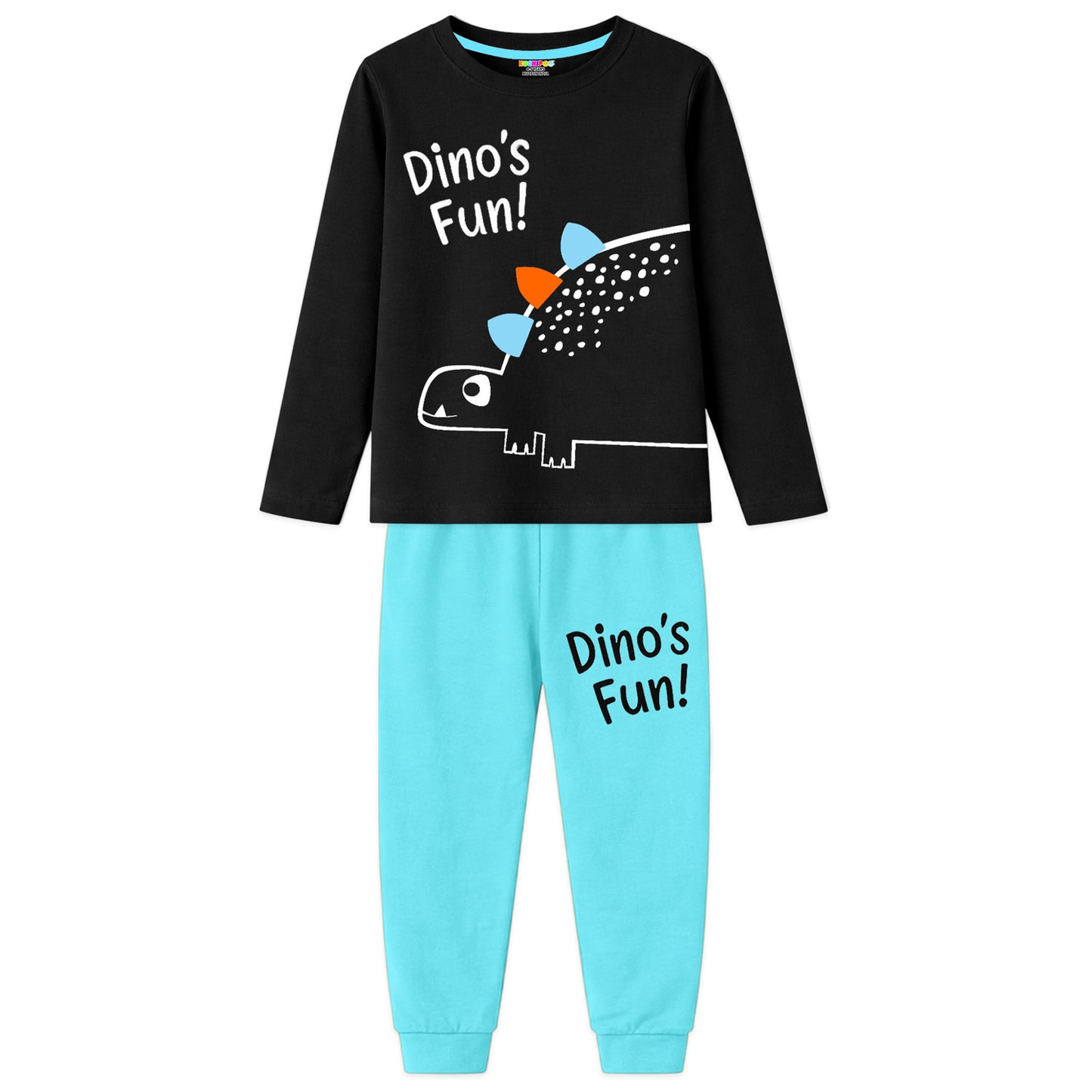 Kuchipoo Boys Regular Fit Cotton T-Shirts and Pyjamas Clothing Set-Pack of 3