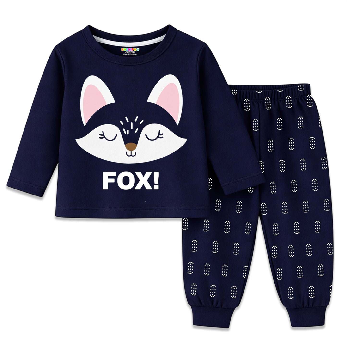 Kuchipoo Boys Regular Fit Cotton T-Shirts and Pyjamas Clothing Set-Pack of 3