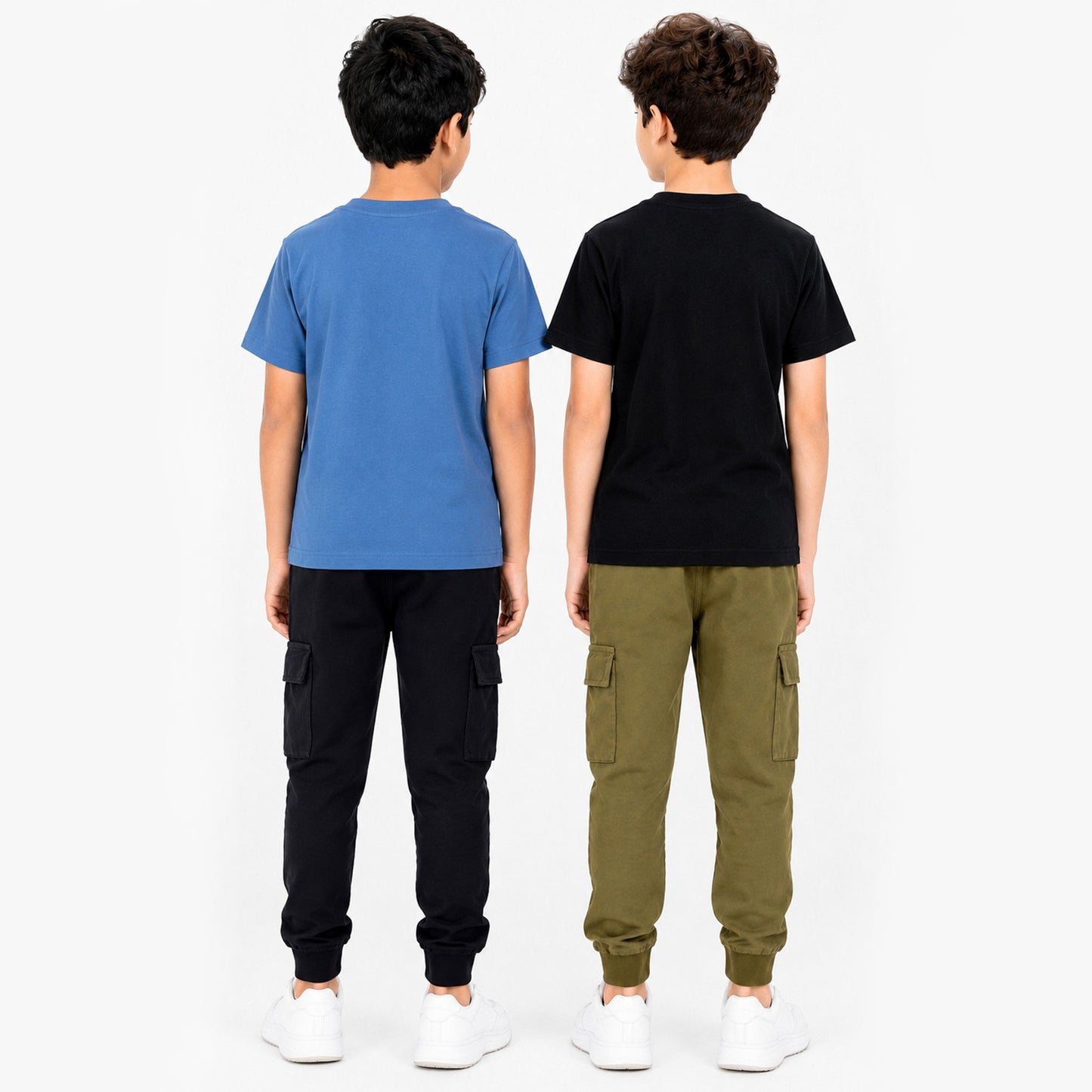 Kuchipoo Boys Cotton Half Sleeve T-Shirt & Cargo Joggers Set | Trendy Graphic Print Summer Wear | Soft & Breathable Kids Clothing Combo with Cargo Pockets | Pack of 2