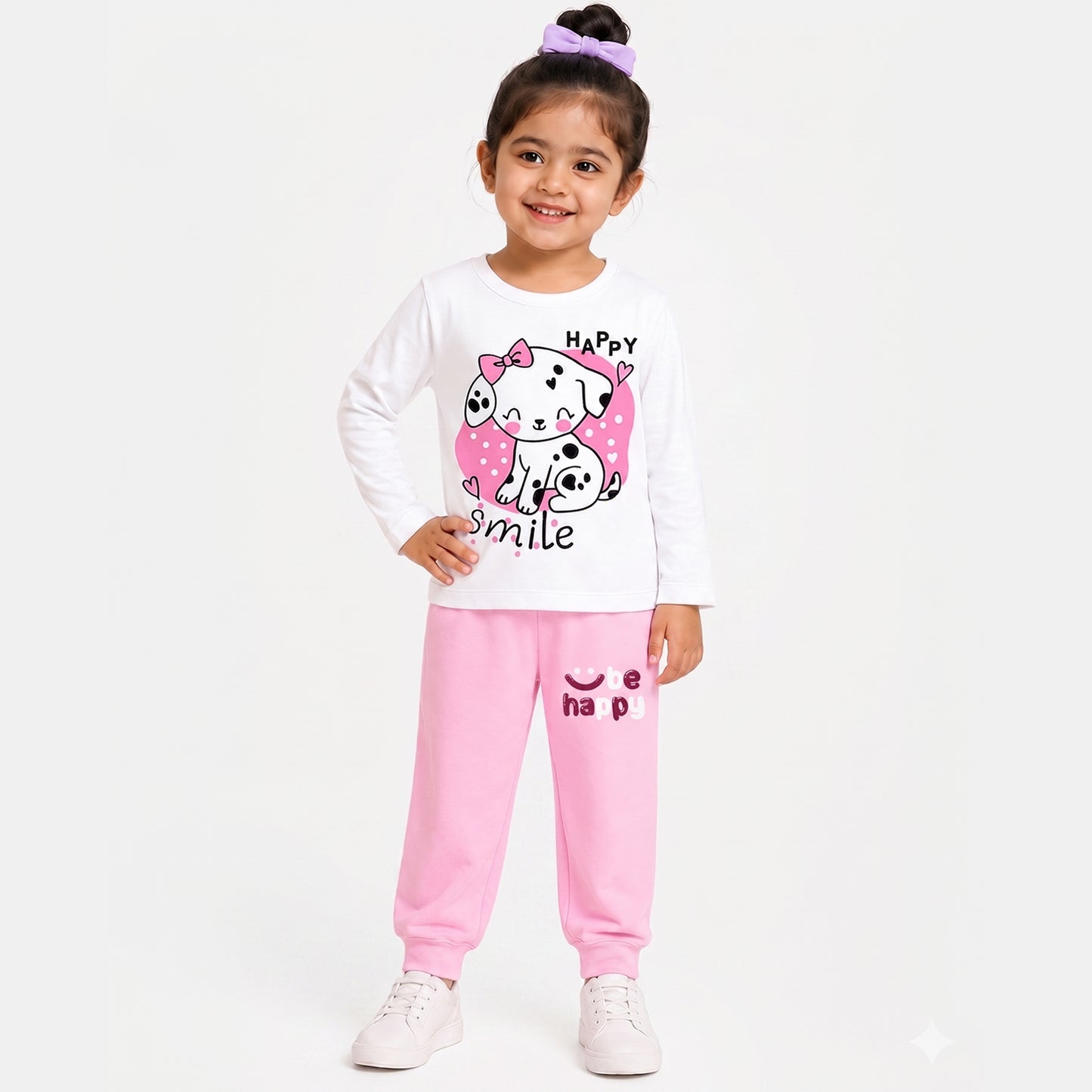 Kuchipoo Girls Cotton T-shirts & Pajamas Set | Full Sleeve Printed Top & Pajama | Soft & Breathable Sleepwear | Comfortable Elastic Waist | Pack of 3