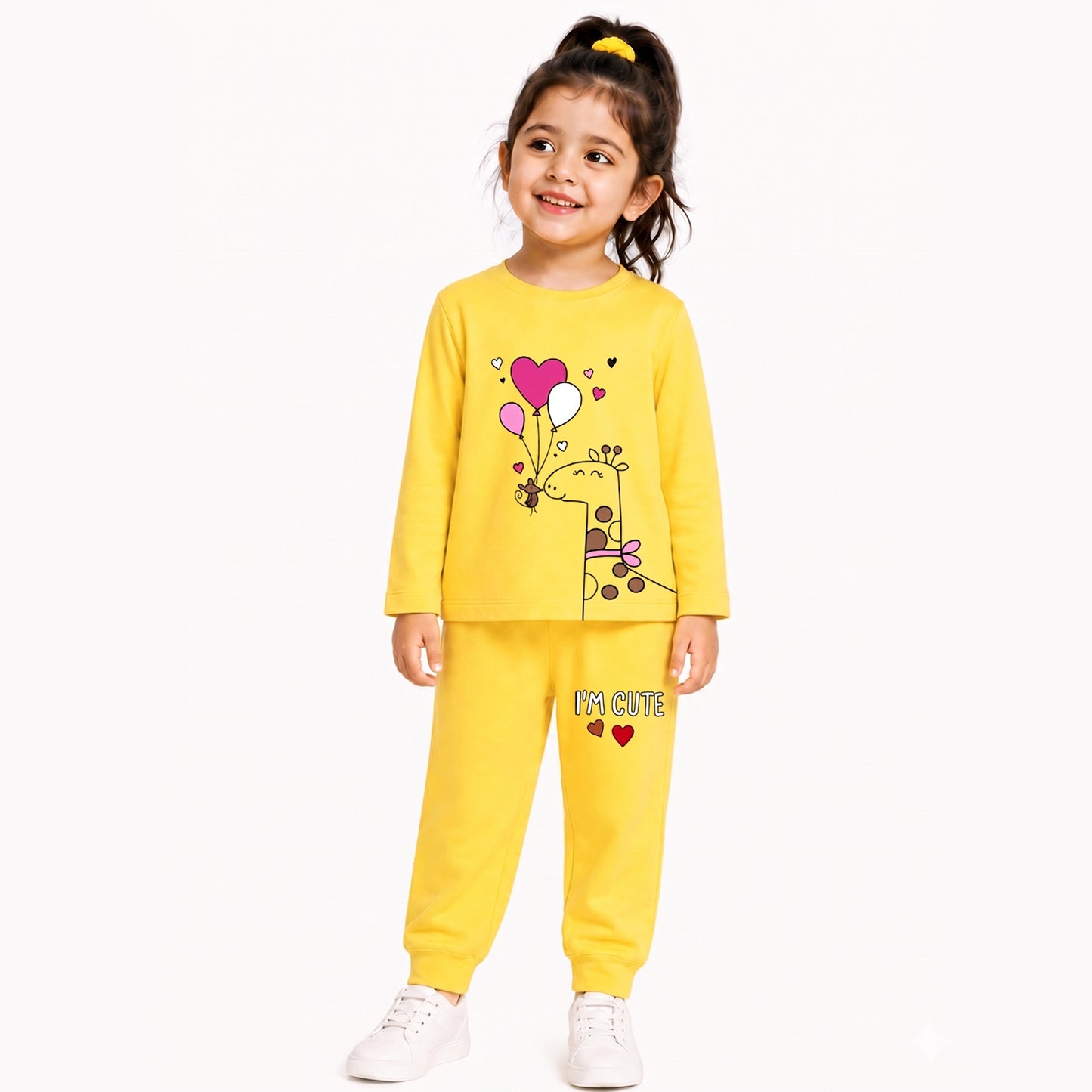 Kuchipoo Girls Cotton T-shirts & Pajamas Set | Full Sleeve Printed Top & Pajama | Soft & Breathable Sleepwear | Comfortable Elastic Waist | Pack of 3