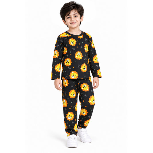 Kuchipoo Boys and Girls Printed Full Sleeve T-Shirt & Pajama Set | Soft & Comfortable Kids Night Suit | Cozy Casual Wear for Light Winters