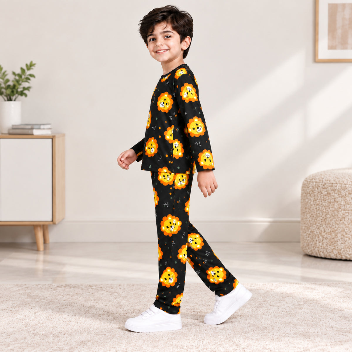 Kuchipoo Boys and Girls Printed Full Sleeve T-Shirt & Pajama Set | Soft & Comfortable Kids Night Suit | Cozy Casual Wear for Light Winters