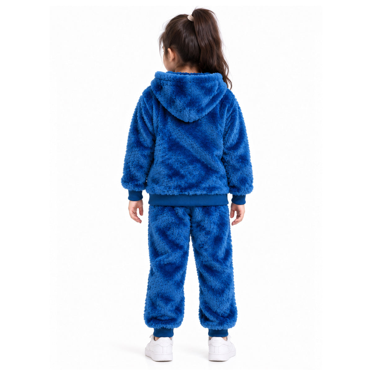 Kuchipoo Girls Fur Hooded Sweatshirt & Jogger Set | Soft Fluffy Fur Hoodie with Matching Pajama | Warm Full Sleeve Winter Tracksuit for Girls