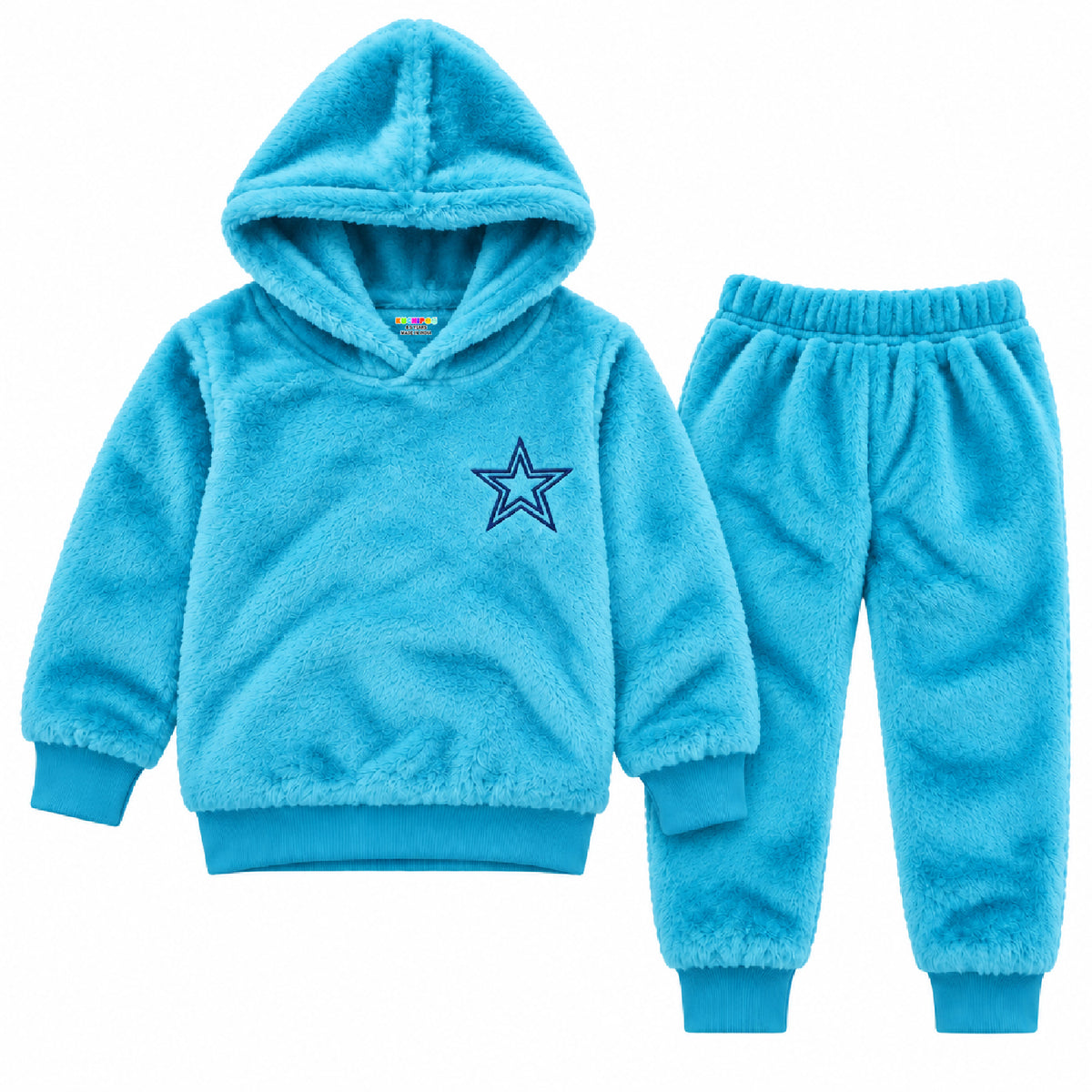 Kuchipoo Boys Fur Hooded Sweatshirt & Jogger Set | Soft Fluffy Fur Hoodie with Matching Pajama | Warm Full Sleeve Winter Tracksuit for Boys