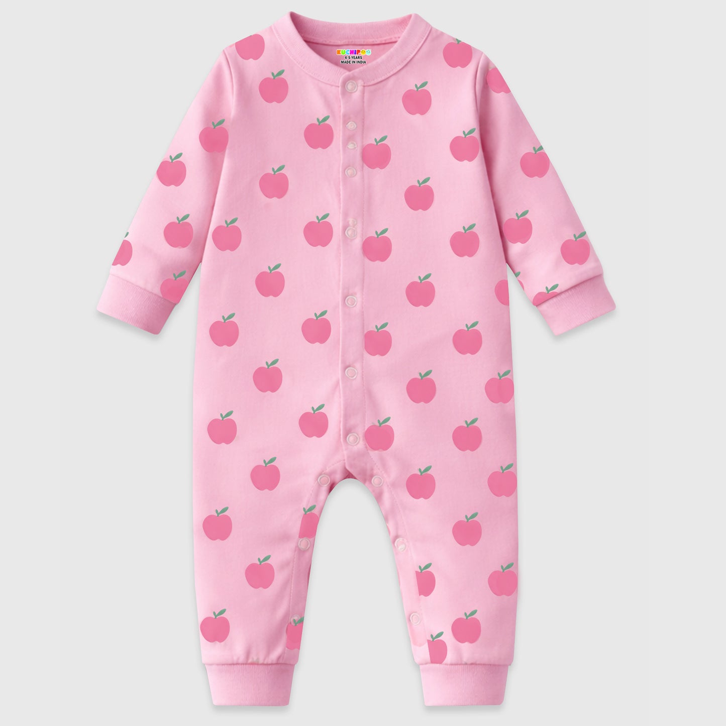 Kuchipoo 100% Cotton Baby Full Bodysuit Romper | Soft & Breathable Infant Clothing | Long Sleeve, Crew Neck, Snap Button Closure | Pack of 3