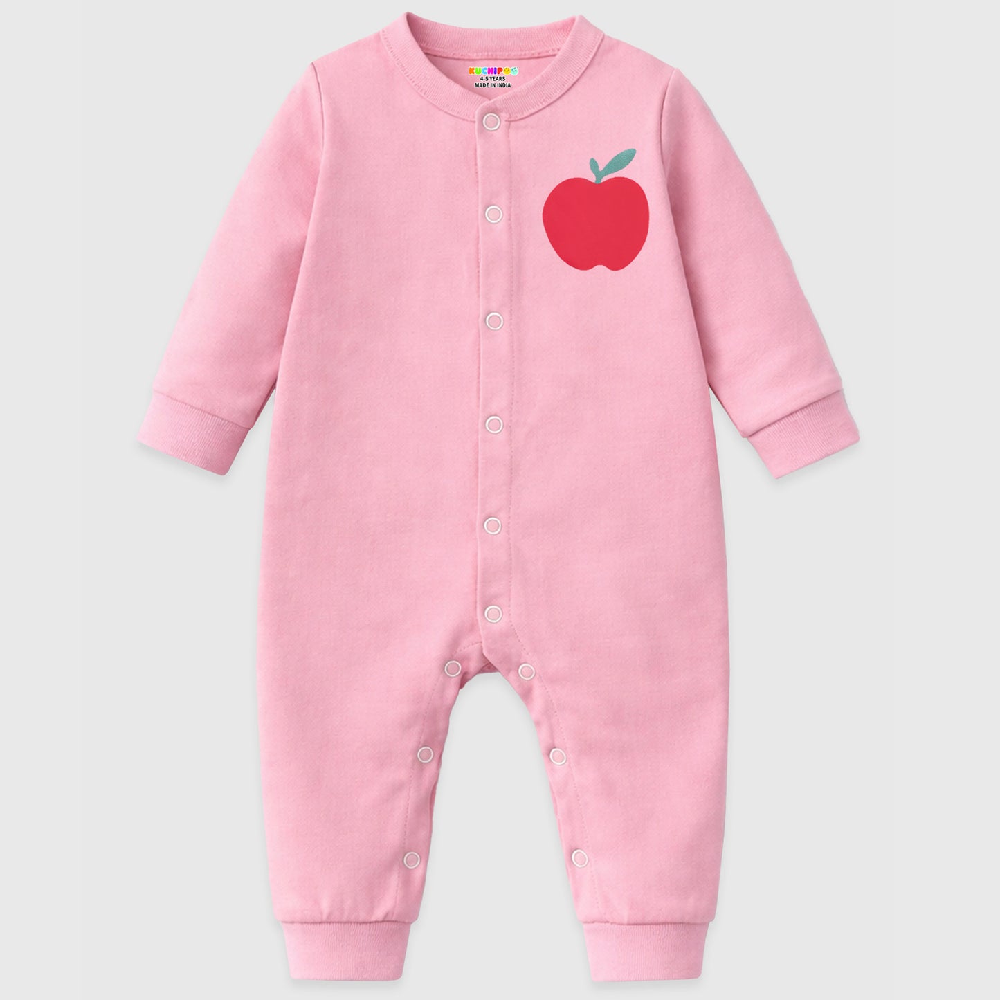 Kuchipoo 100% Cotton Baby Full Bodysuit Romper | Soft & Breathable Infant Clothing | Long Sleeve, Crew Neck, Snap Button Closure | Pack of 3