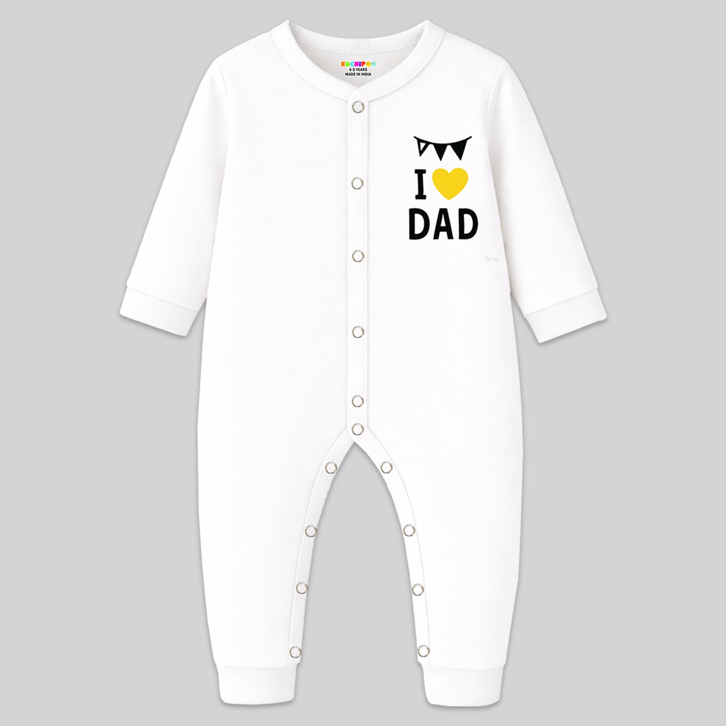 Kuchipoo 100% Cotton Baby Boy & Baby Girl Full Bodysuit Romper | Soft & Breathable Infant Clothing | Long Sleeve, Crew Neck, Snap Button Closure | Pack of 3