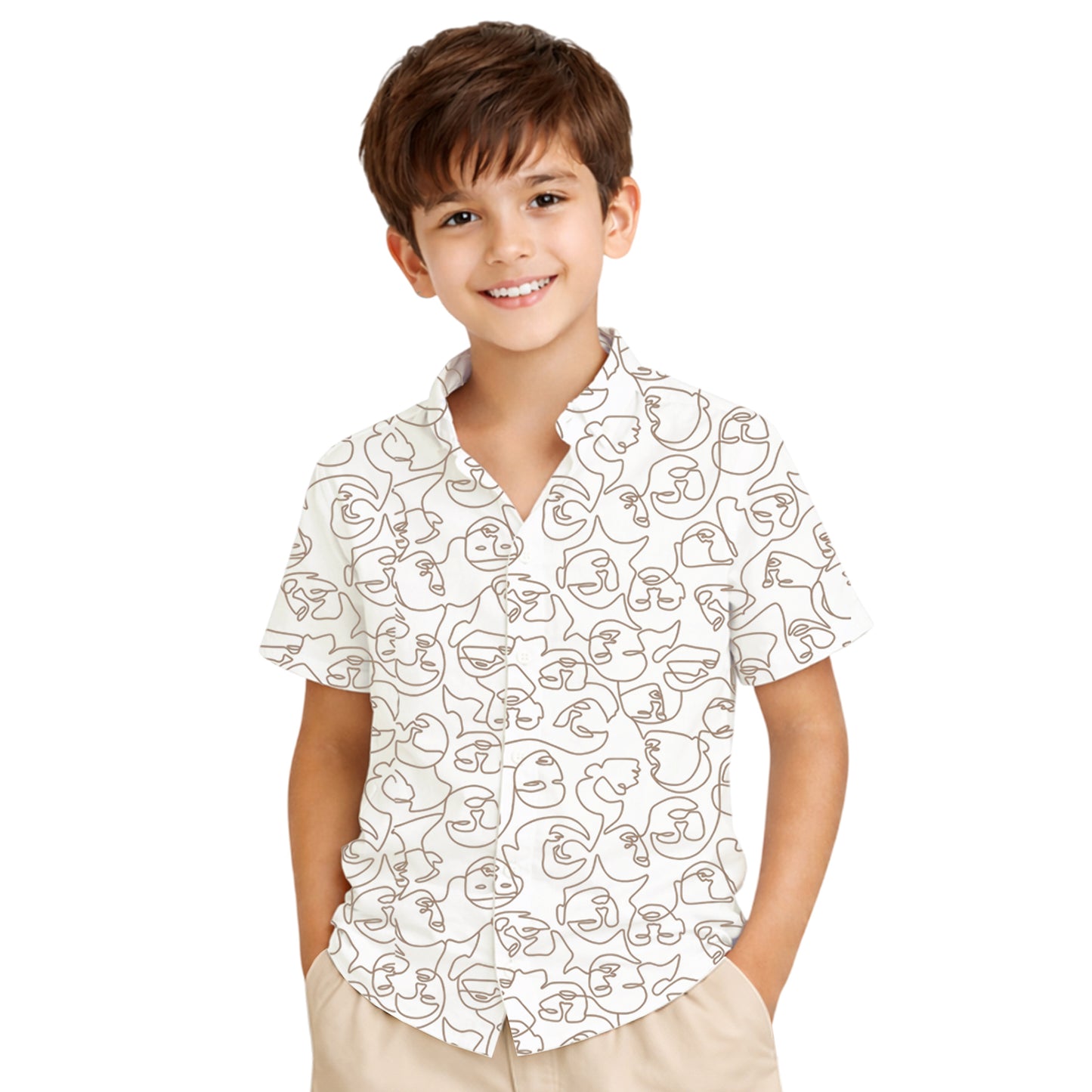 Kuchipoo Boys 100% Rayon Printed Collar Shirt | Half Sleeve Casual Shirt | Stylish Summer Wear for Boys