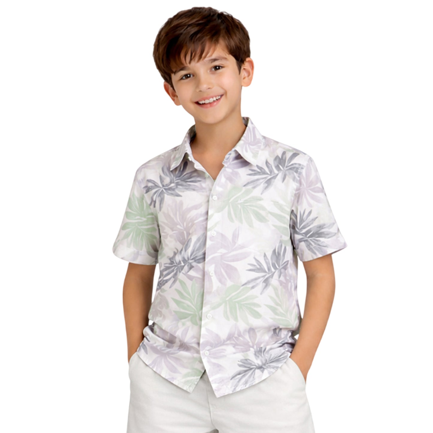Kuchipoo Boys 100% Rayon Printed Collar Shirt | Half Sleeve Casual Shirt | Stylish Summer Wear for Boys