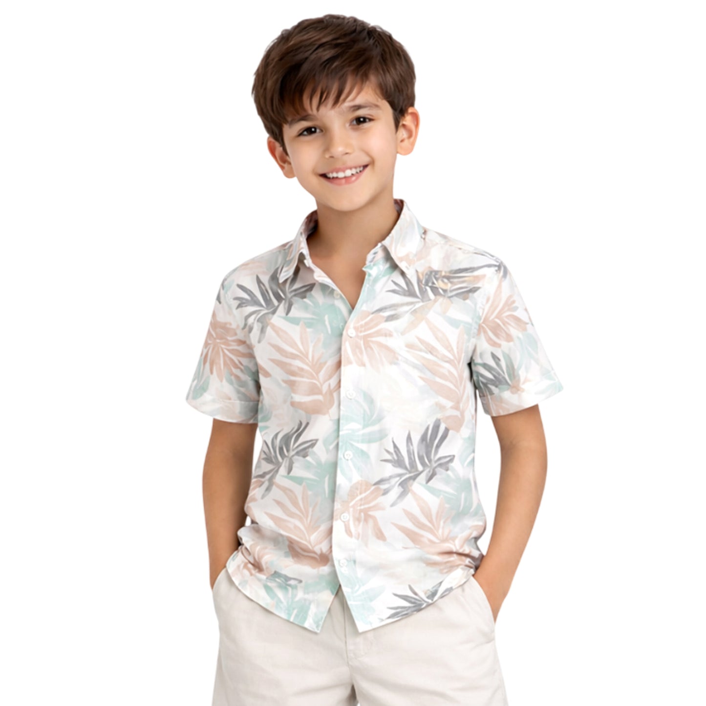 Kuchipoo Boys 100% Rayon Printed Collar Shirt | Half Sleeve Casual Shirt | Stylish Summer Wear for Boys