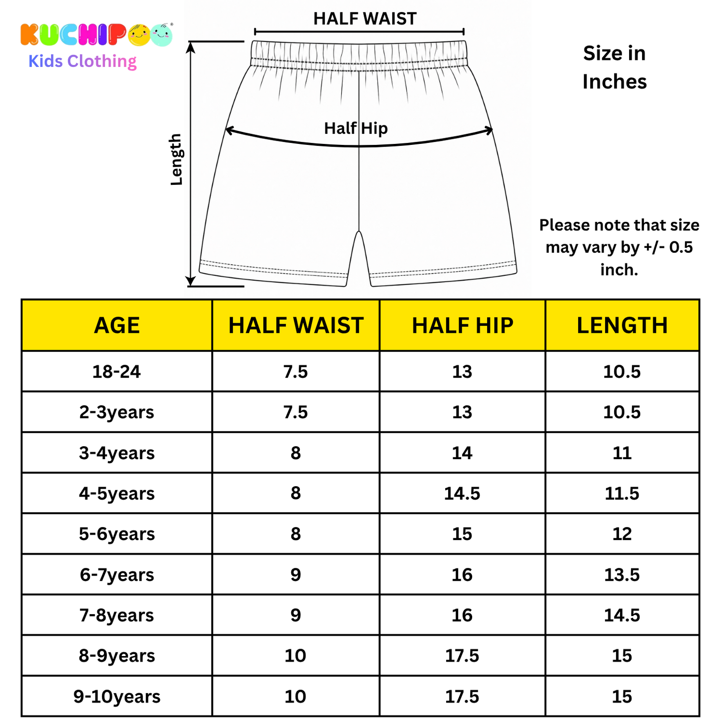 KUCHIPOO GIRLS SHORTS