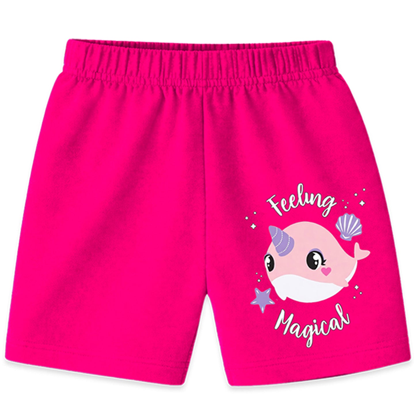 Kuchipoo Girls Cotton Printed Shorts | Elastic Waist | Summer Wear Shorts for Girls | Pack of 5