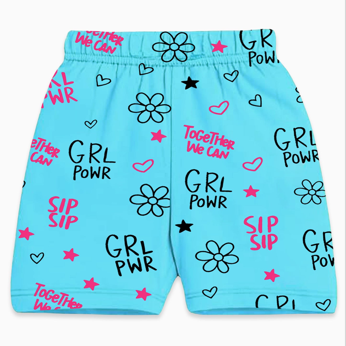 Kuchipoo Girls Cotton Printed Shorts | Elastic Waist | Summer Wear Shorts for Kids | Pack of 5