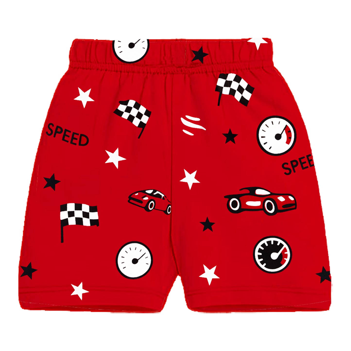 Kuchipoo Boys Cotton Printed Shorts | Elastic Waist | Summer Wear Shorts for Kids - Pack of 5