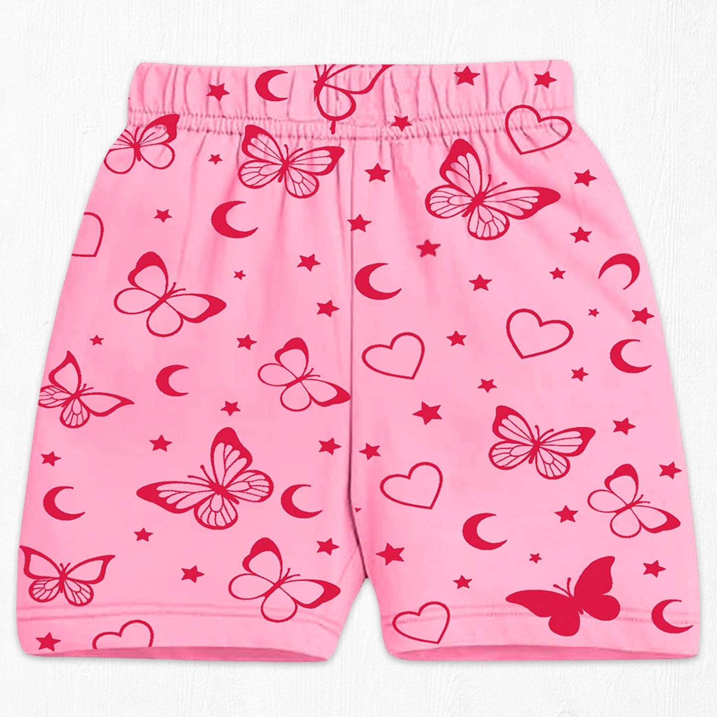 Kuchipoo Girls Cotton Printed Shorts | Elastic Waist | Summer Wear Shorts for Kids - Pack of 5