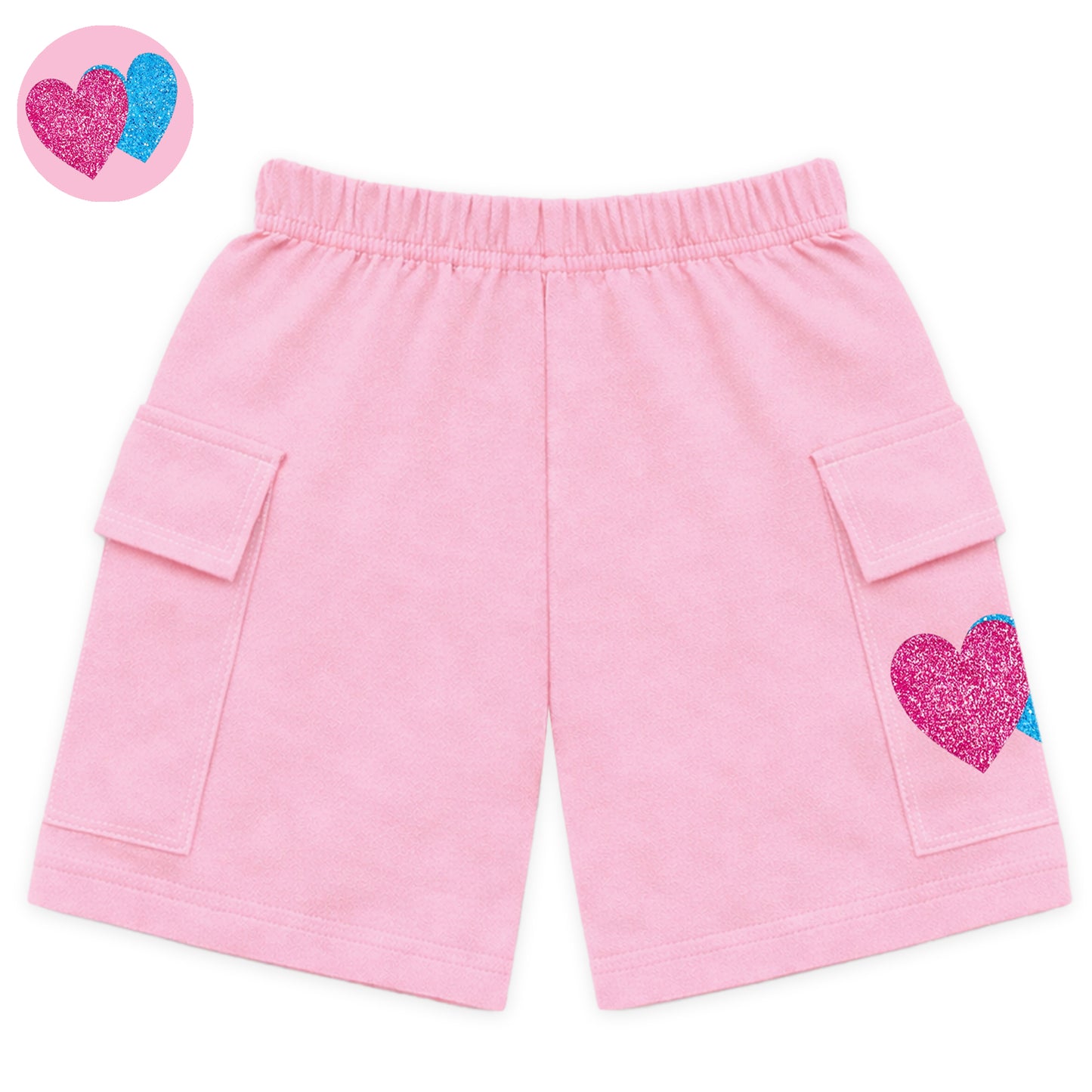Kuchipoo Girls Cotton Cargo Shorts | Elastic Waistband | Double Pocket Shorts | Summer Casual Wear for Kids | Pack of 3