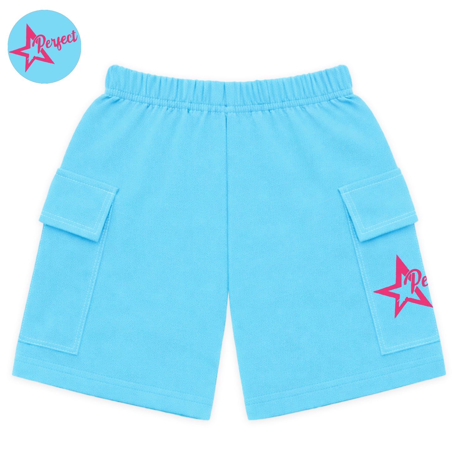 Kuchipoo Girls Cotton Cargo Shorts | Elastic Waistband | Double Pocket Shorts | Summer Casual Wear for Kids | Pack of 3