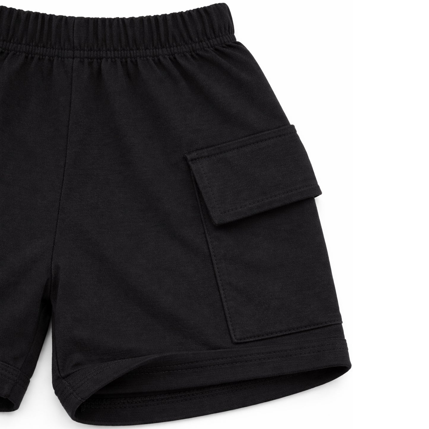 Kuchipoo Girls Cotton Cargo Shorts | Elastic Waistband | Double Pocket Shorts | Summer Casual Wear for Kids | Pack of 3