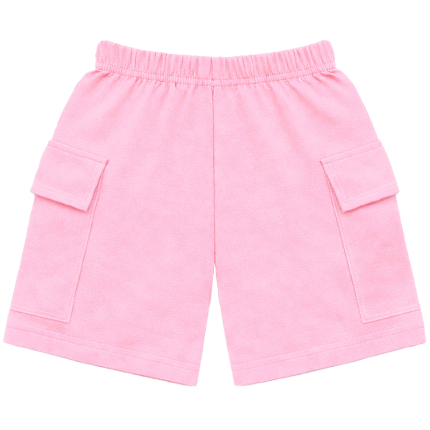 Kuchipoo Girls Cotton Cargo Shorts | Elastic Waistband | Double Pocket Shorts | Summer Casual Wear for Kids | Pack of 3