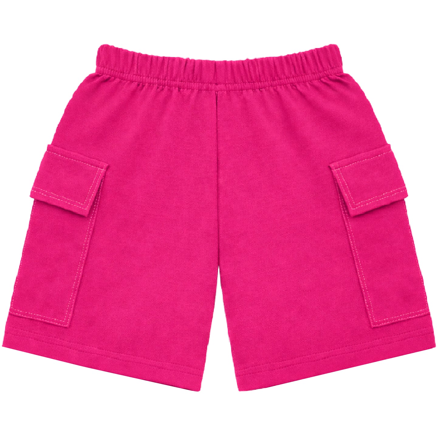 Kuchipoo Girls Cotton Cargo Shorts | Elastic Waistband | Double Pocket Shorts | Summer Casual Wear for Kids | Pack of 3
