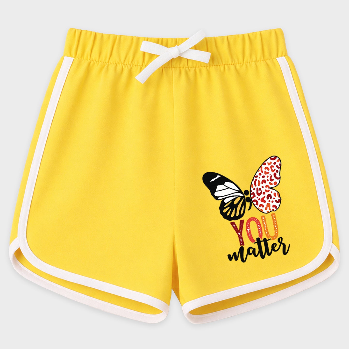 Kuchipoo Girls Cotton Printed Shorts | Soft & Breathable Fabric | Elastic Waist with Drawstring | Casual Summer Wear | Pack of 3