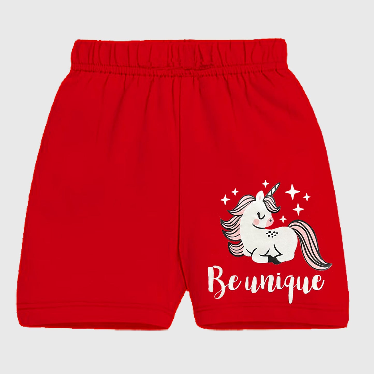 Kuchipoo Girls Cotton Printed Shorts | Soft Elastic Waist Casual, Playwear & Nightwear Shorts | Bright Multicolor Graphic Prints - Pack of 8