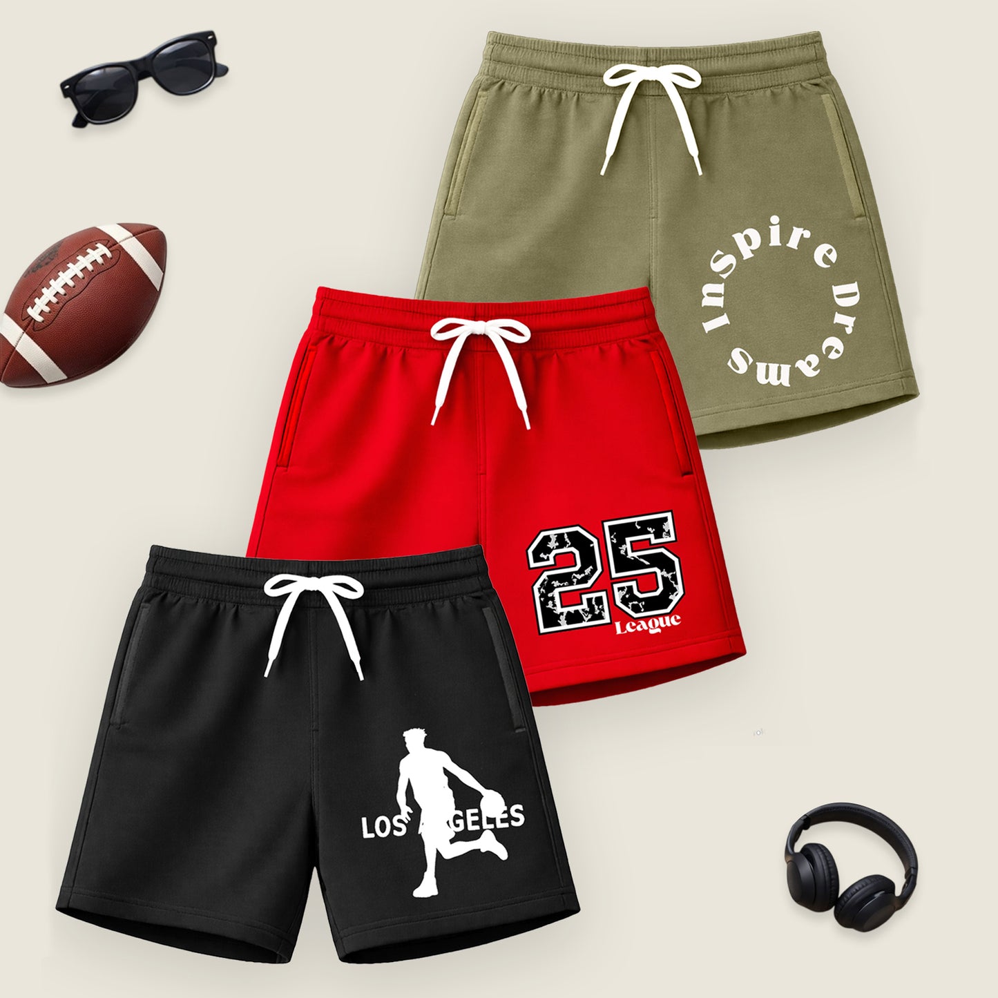 Kuchipoo Boys Cotton Shorts | Elastic Waistband | Double Pocket Shorts | Summer Casual Wear for Kids | Pack of 3