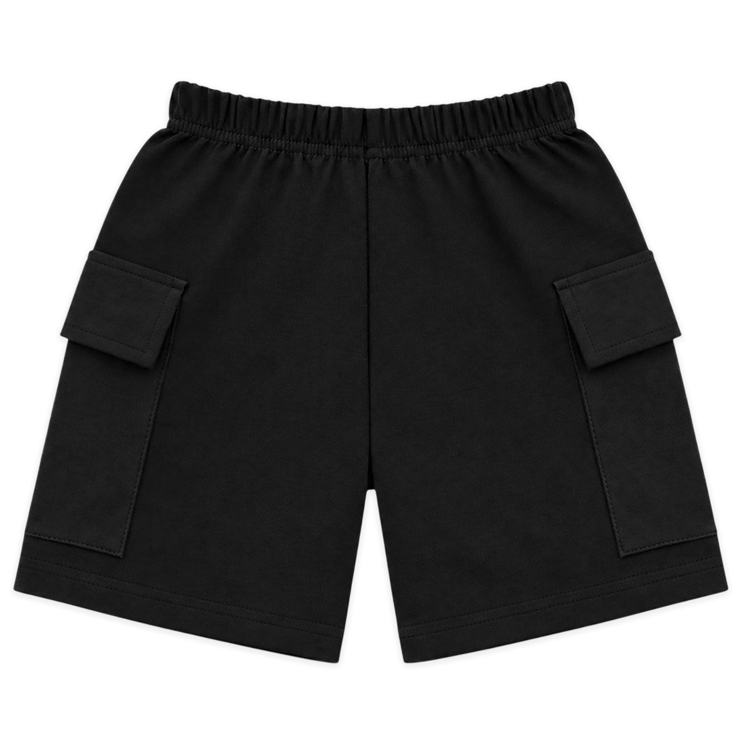 Kuchipoo Boys Cotton Cargo Shorts | Elastic Waistband | Double Pocket Shorts | Summer Casual Wear for Kids- Pack of 5