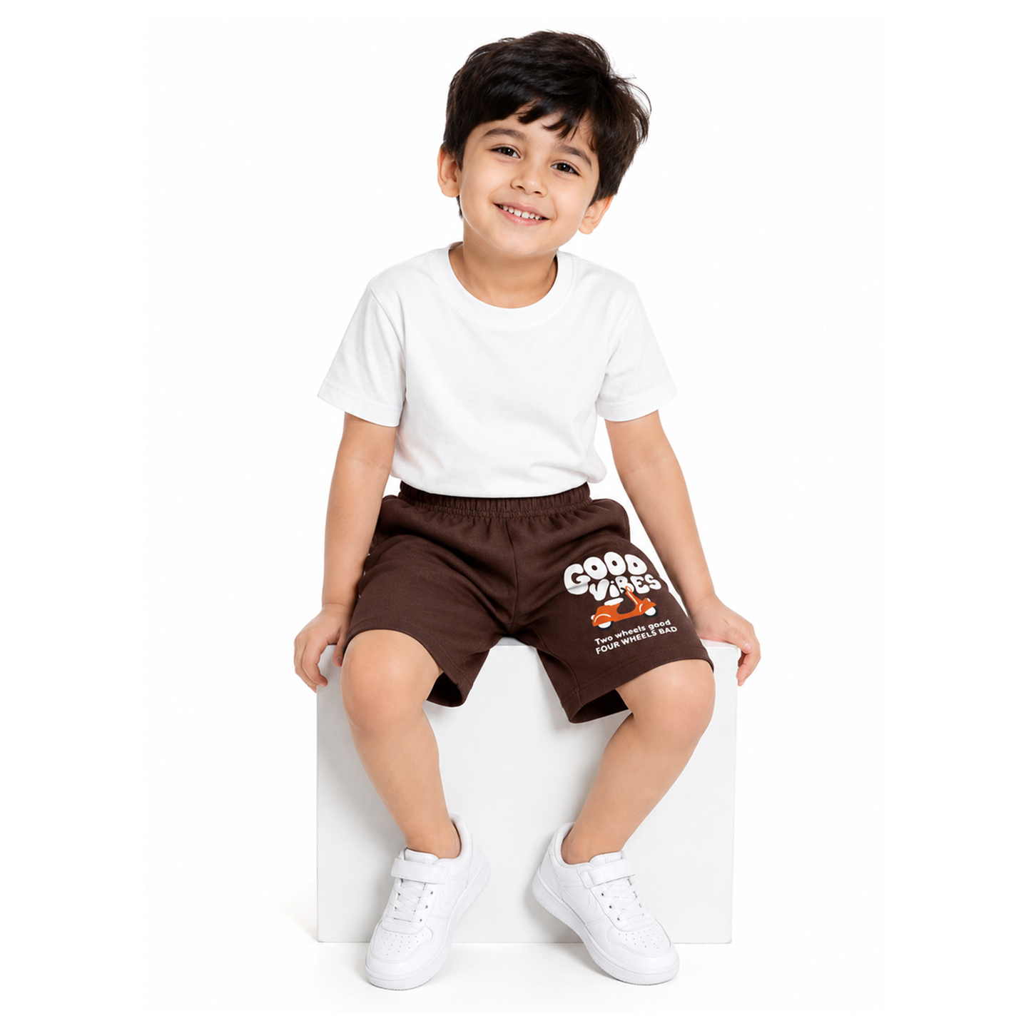 Kuchipoo Boys Cotton Printed Shorts | Elastic Waist | Summer Wear Shorts for Kids - Pack of 5