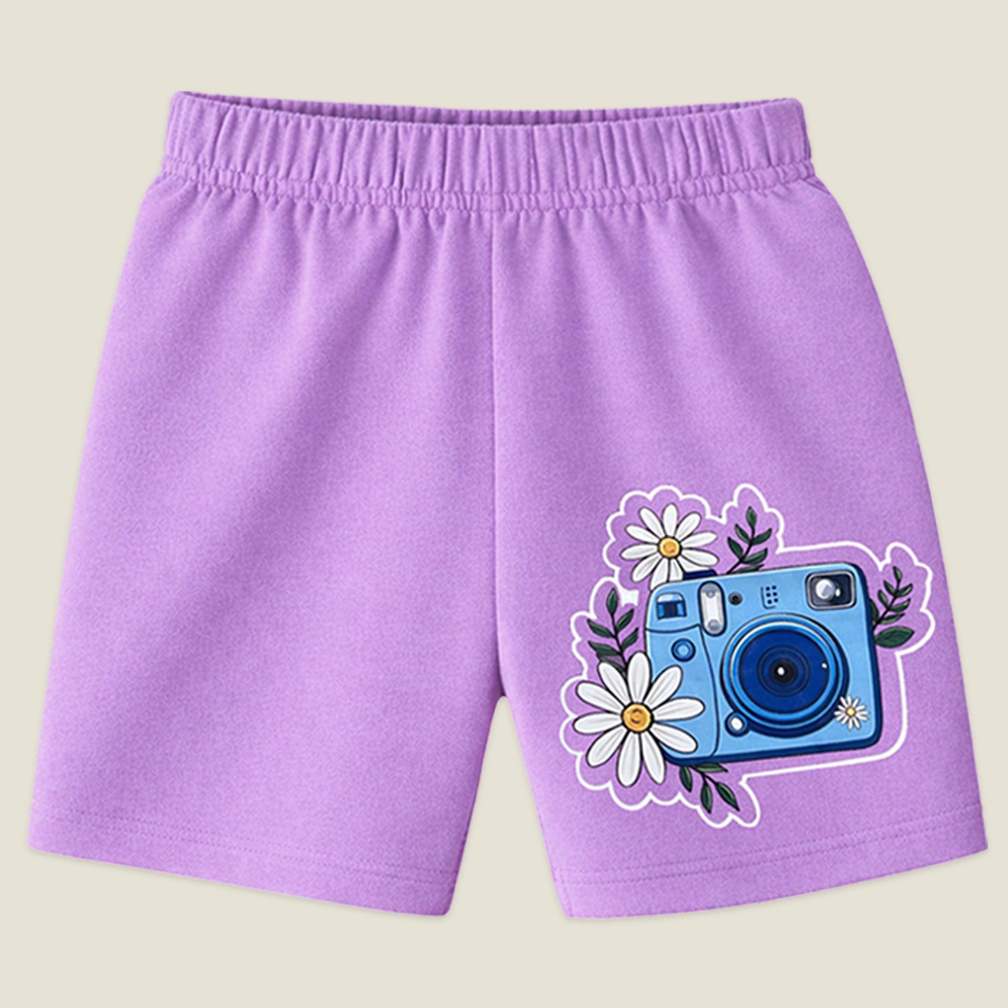 Kuchipoo Girls Cotton Printed Shorts | Elastic Waist | Summer Wear Shorts for Kids | Pack of 5
