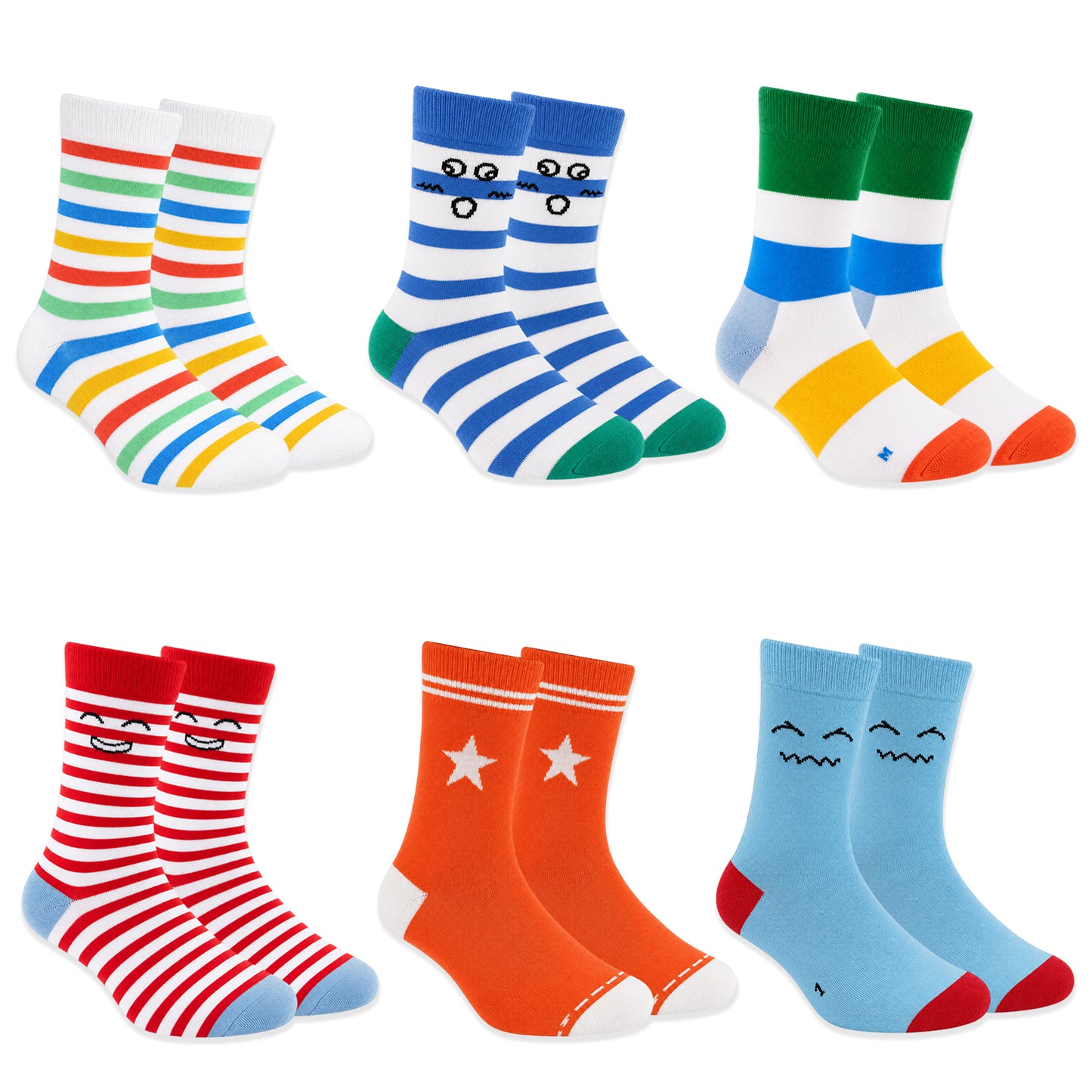 Kuchipoo Kids 100% Cotton Socks - Pack of 6