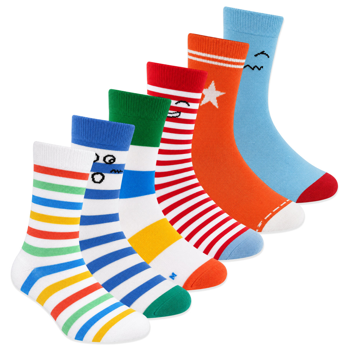 Kuchipoo Kids 100% Cotton Socks - Pack of 6