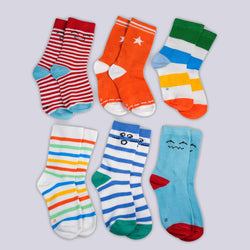 Kuchipoo Kids 100% Cotton Socks - Pack of 6