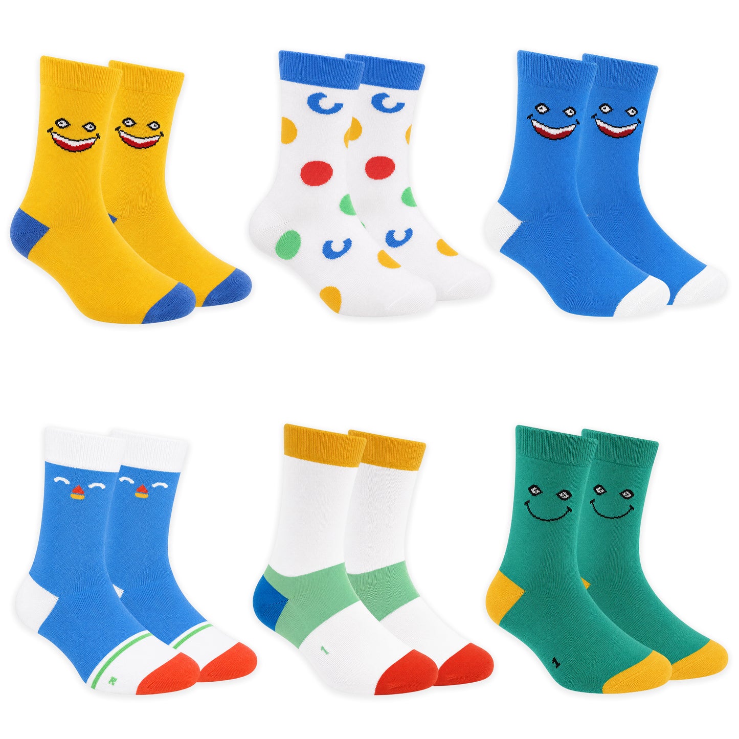 Kuchipoo Kids 100% Cotton Socks - Pack of 6