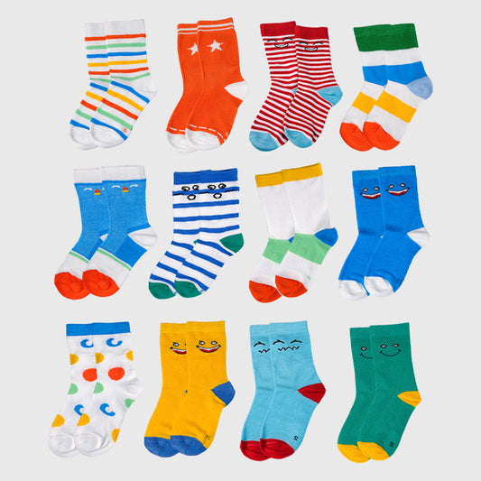 Kuchipoo Kids 100% Cotton Socks - Pack of 12