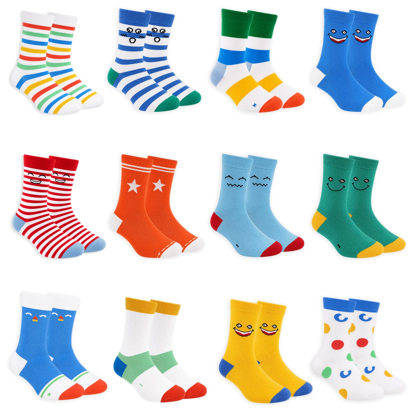 Kuchipoo Kids 100% Cotton Socks - Pack of 12